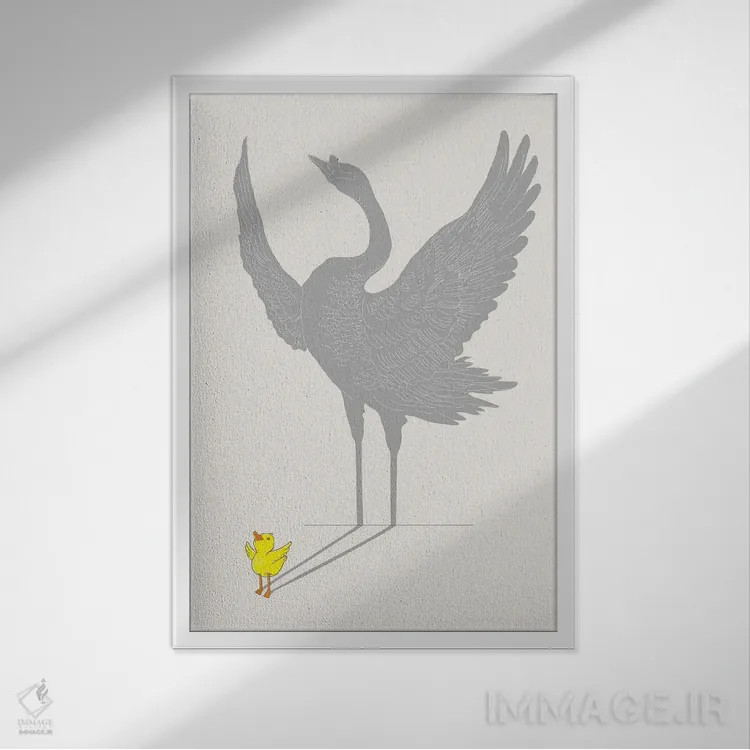 تابلو دکوراتیو روزی اثر لیم هنگ سوی - نمای قابدار سفید