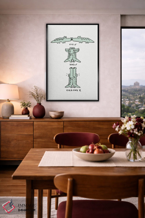 تابلو دکوراتیو بوس و آغوش اثر لیم هنگ سوی - D4B