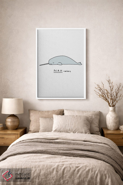 تابلو دکوراتیو جانوران احساساتی: ناروال اثر لیم هنگ سوی - D1W