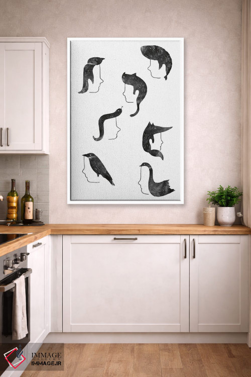 تابلو مینیمال حیوانات پشمالو اثر لیم هنگ سوی - D4W