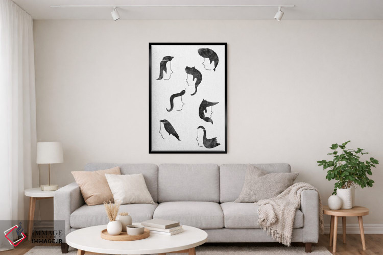 تابلو مینیمال حیوانات پشمالو اثر لیم هنگ سوی - D5B