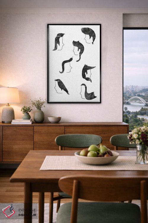 تابلو مینیمال حیوانات پشمالو اثر لیم هنگ سوی - D6B