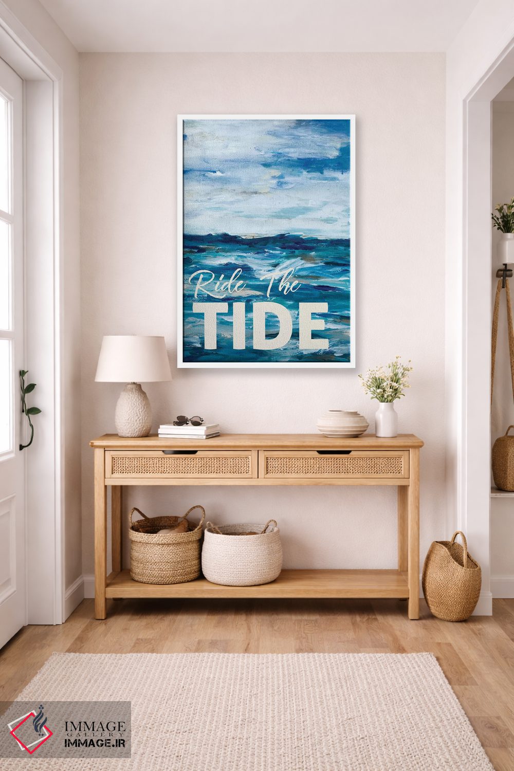 تابلو دکوراتیو سوار موج شدن اثر ال. هیویت - D4W