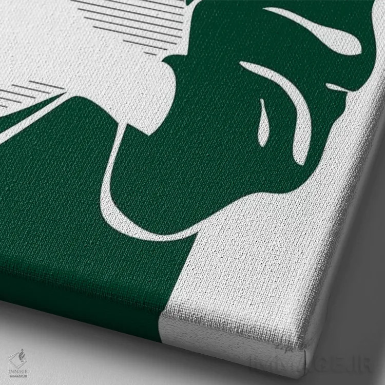 تابلو مینیمال دختری با کلاه اثر لیندا گوبتا - نمای نزدیک بافت بوم