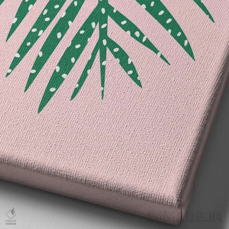 تابلو مینیمال برگ نخل اثر لیندا گوبتا - نمای نزدیک بافت بوم