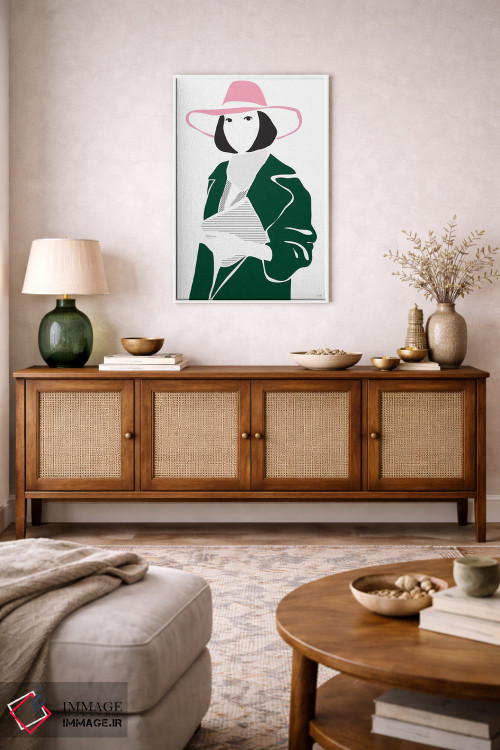 تابلو مینیمال دختری با کلاه اثر لیندا گوبتا - D2W