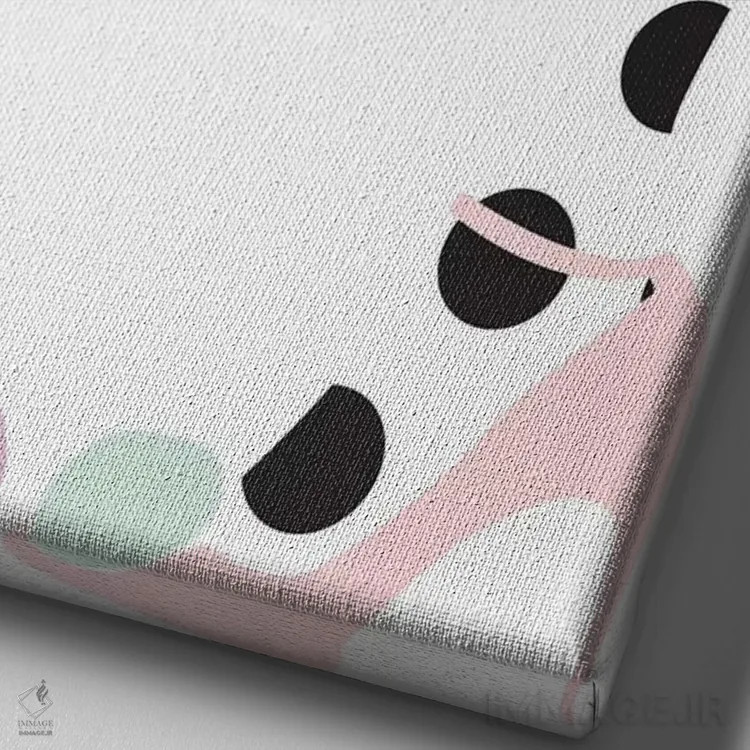 تابلو مینیمال کفش های پاپیونی اثر لیندا گوبتا - نمای نزدیک بافت بوم