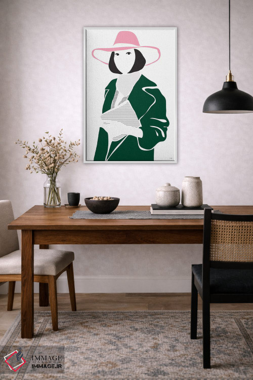 تابلو مینیمال دختری با کلاه اثر لیندا گوبتا - D4W