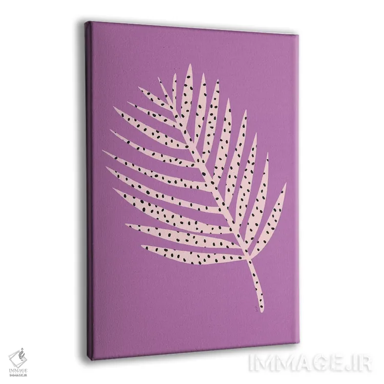 تابلو مینیمال برگ نخل بنفش اثر لیندا گوبتا - نمای پرسپکتیو محصول
