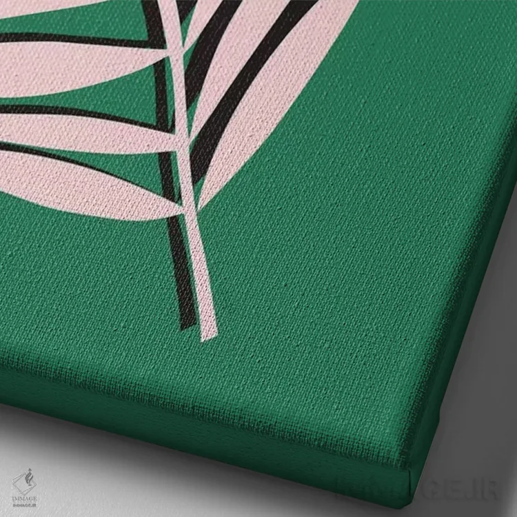 تابلو مینیمال برگ های نخل در مهتاب اثر لیندا گوبتا - نمای نزدیک بافت بوم