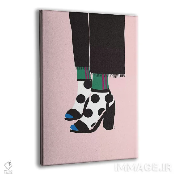 تابلو مینیمال جوراب و پاشنه دار اثر لیندا گوبتا - نمای پرسپکتیو محصول