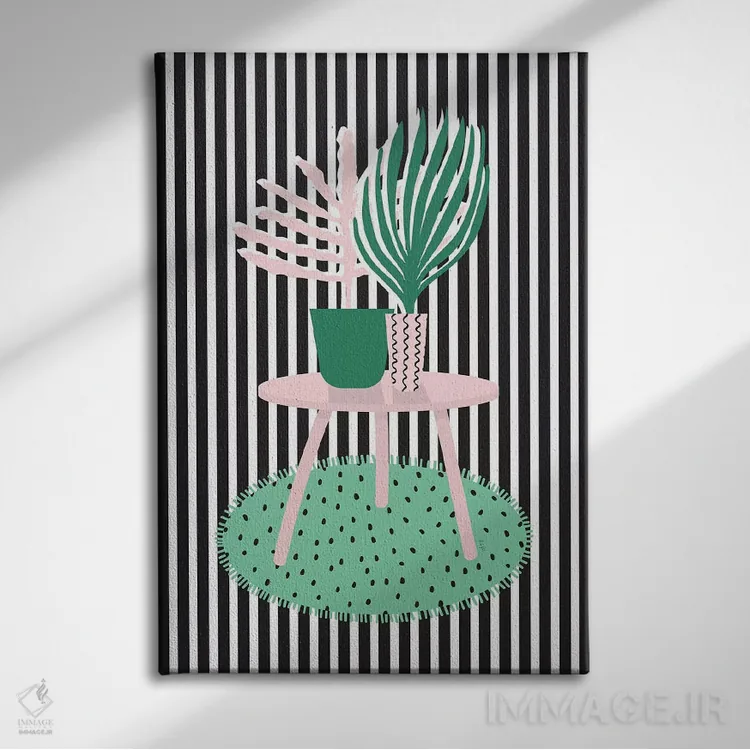 تابلو مینیمال دکوراسیون راه راه اثر لیندا گوبتا - نمای روبهرو روی دیوار