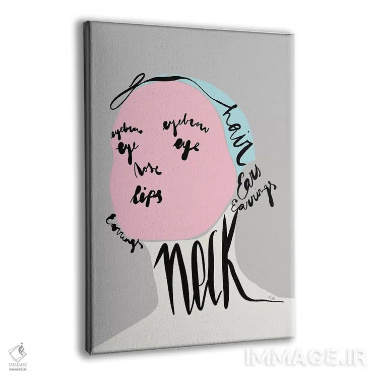 تابلو مینیمال هجی کردن چهره او اثر لیندا گوبتا - نمای پرسپکتیو محصول