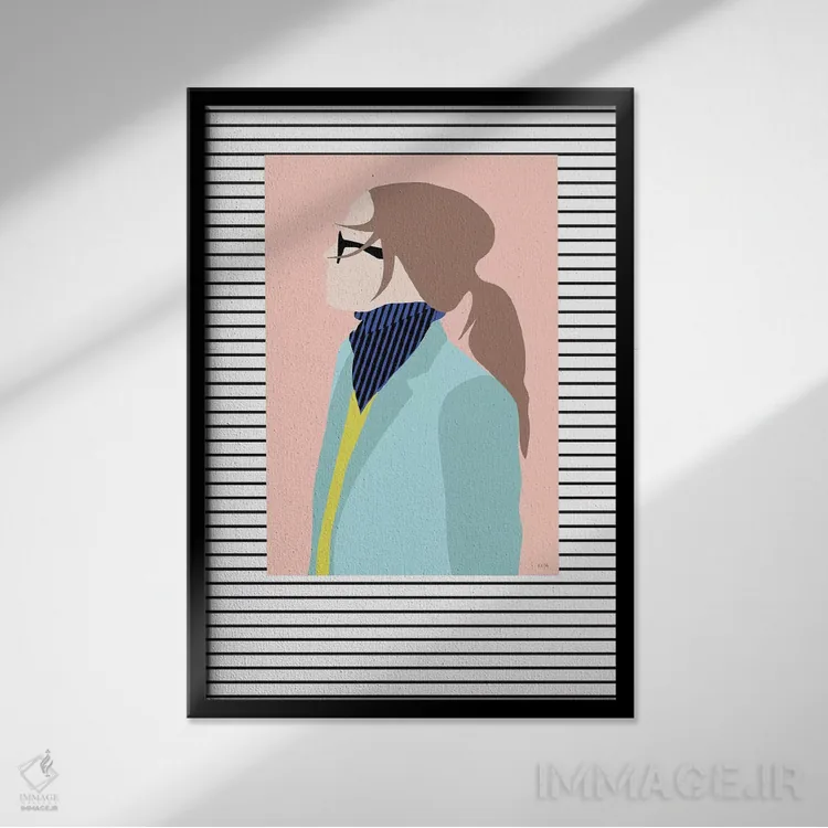 تابلو مینیمال مد خیابانی اثر لیندا گوبتا - نمای قابدار مشکی