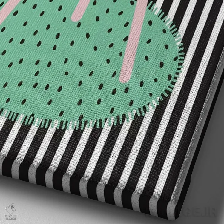 تابلو مینیمال دکوراسیون راه راه اثر لیندا گوبتا - نمای نزدیک بافت بوم