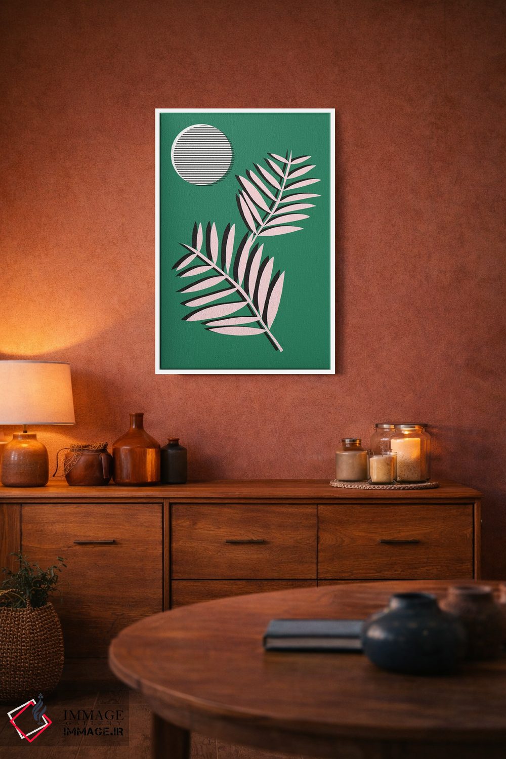 تابلو مینیمال برگ های نخل در مهتاب اثر لیندا گوبتا - D3W