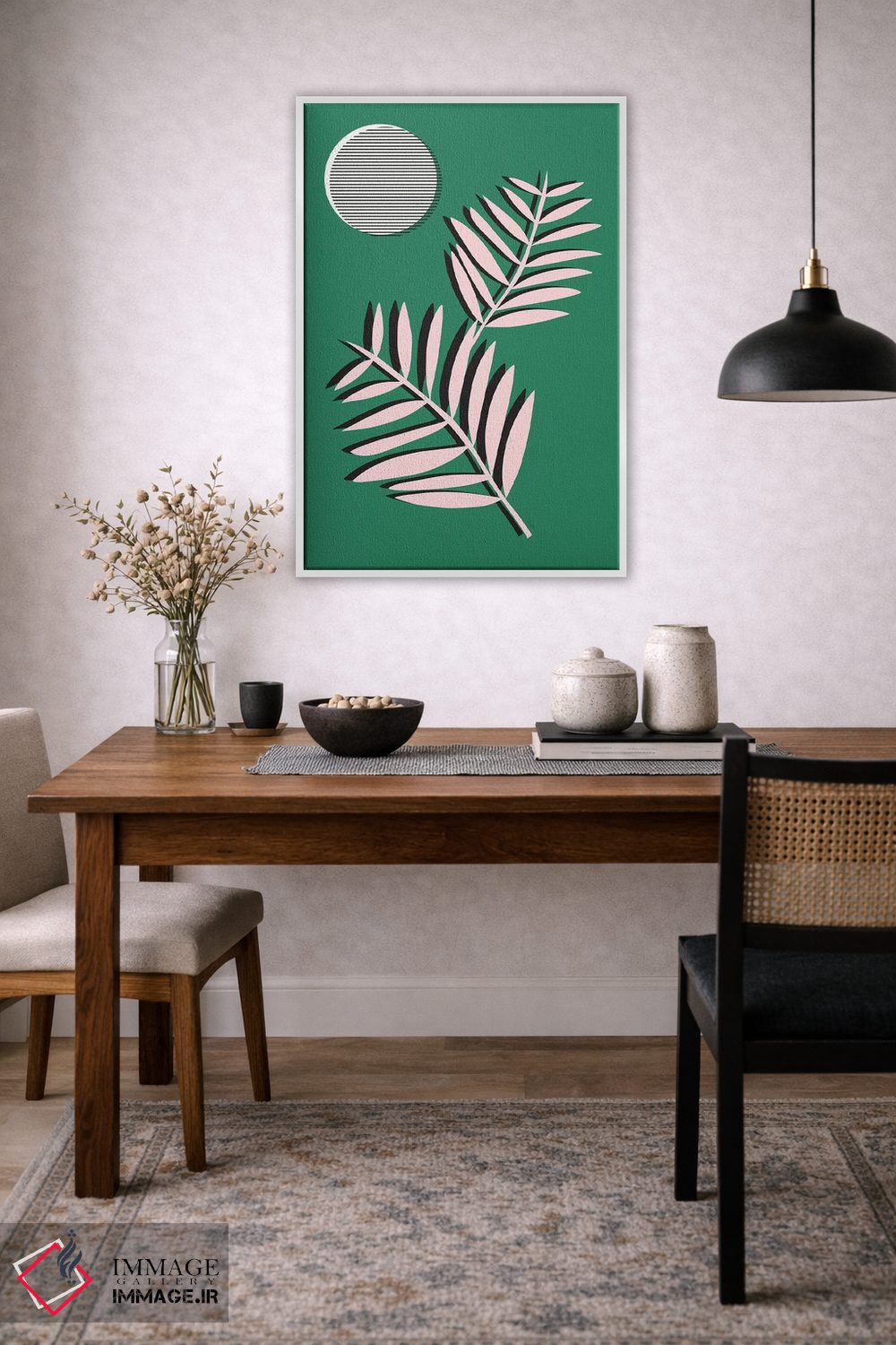 تابلو مینیمال برگ های نخل در مهتاب اثر لیندا گوبتا - D2W