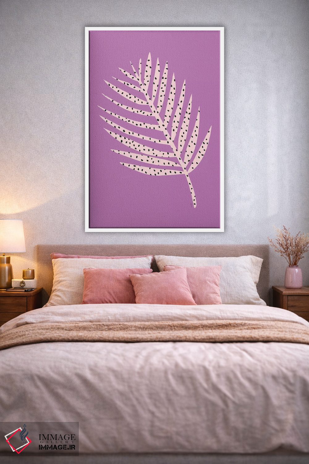 تابلو مینیمال برگ نخل بنفش اثر لیندا گوبتا - D1W