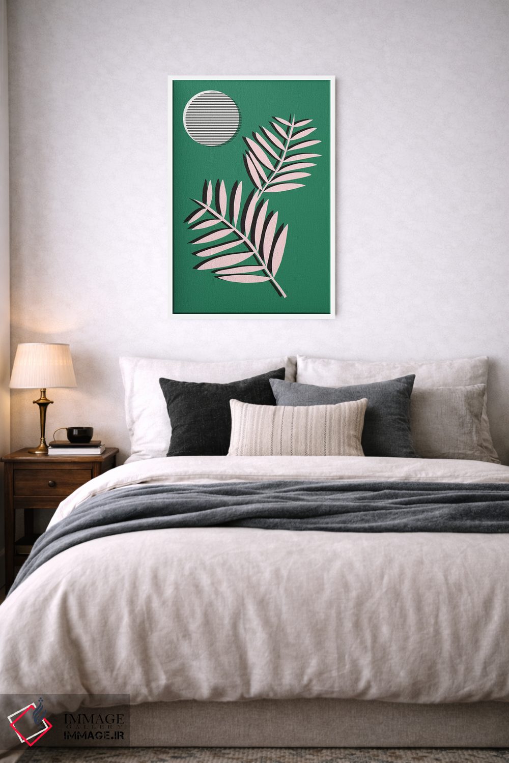 تابلو مینیمال برگ های نخل در مهتاب اثر لیندا گوبتا - D6W