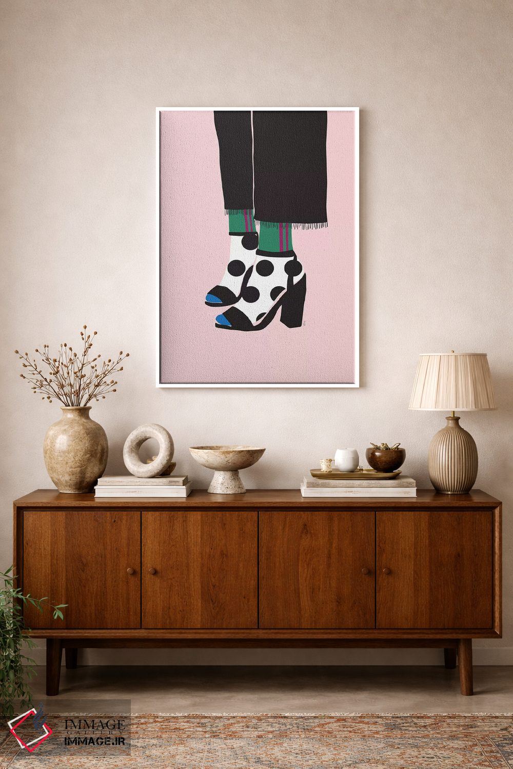 تابلو مینیمال جوراب و پاشنه دار اثر لیندا گوبتا - D1W