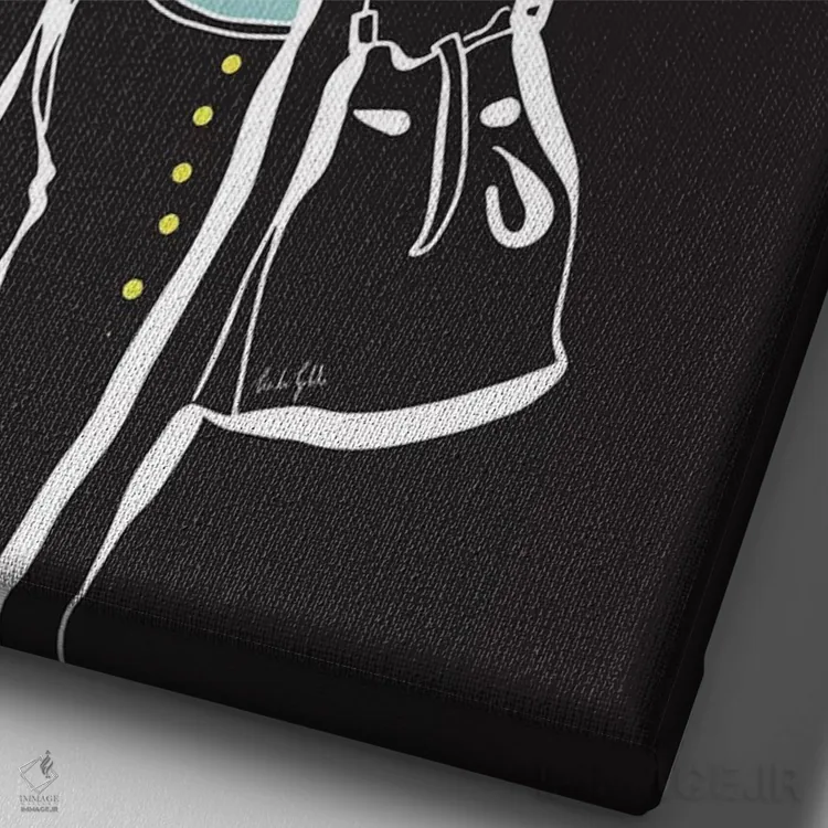 تابلو مینیمال دختر مدرن اثر لیندا گوبتا - نمای نزدیک بافت بوم