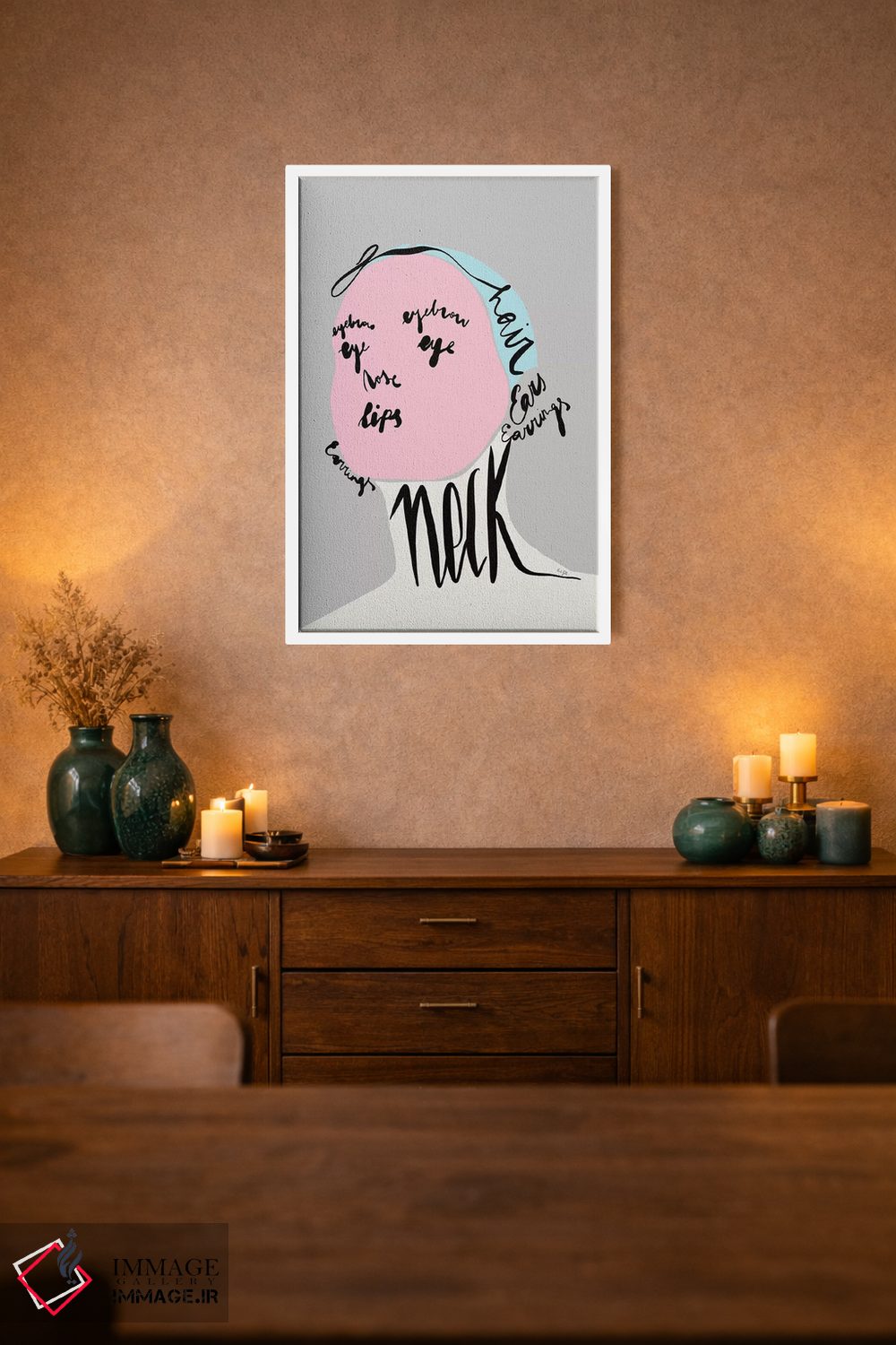 تابلو مینیمال هجی کردن چهره او اثر لیندا گوبتا - D1W