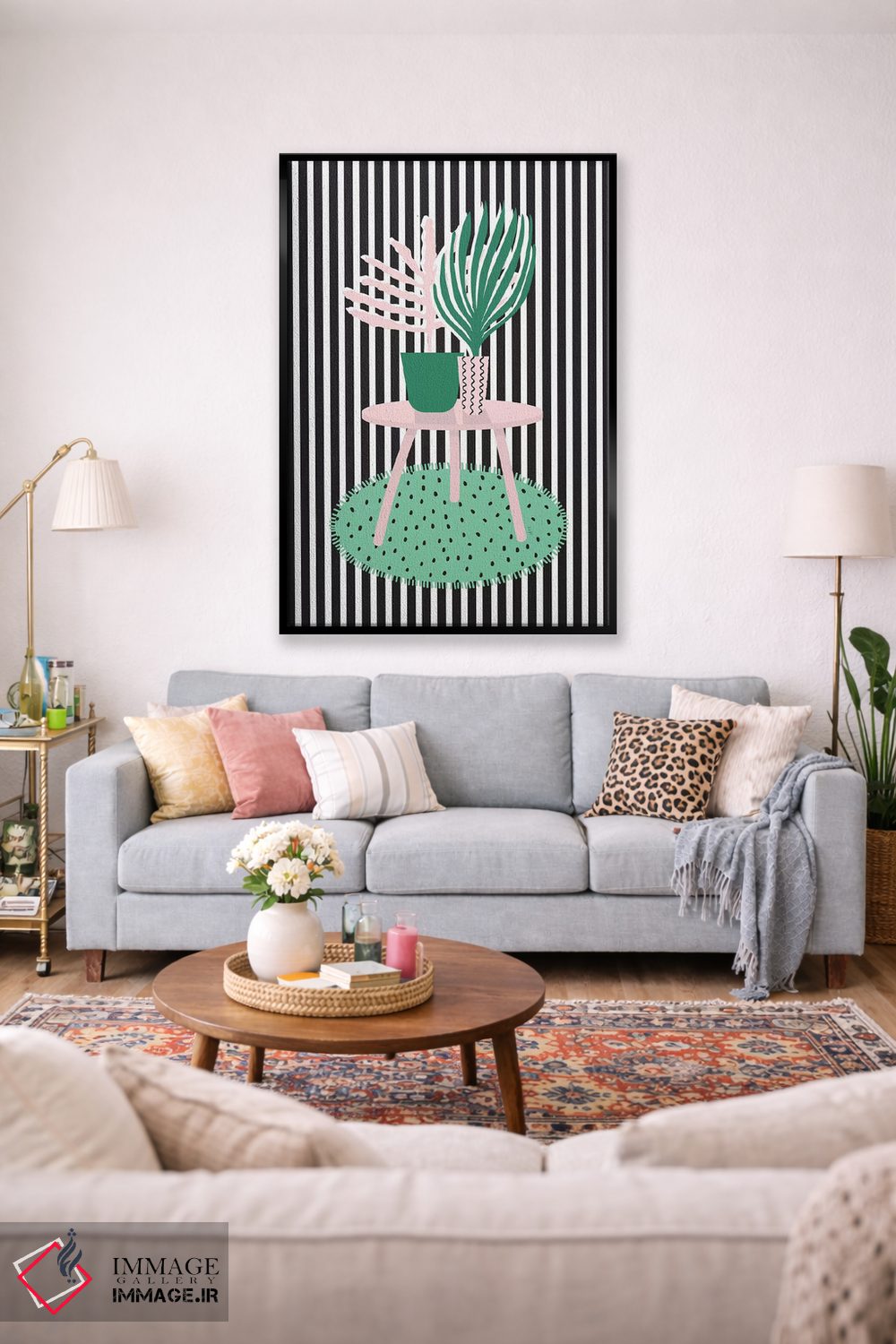 تابلو مینیمال دکوراسیون راه راه اثر لیندا گوبتا - D1B