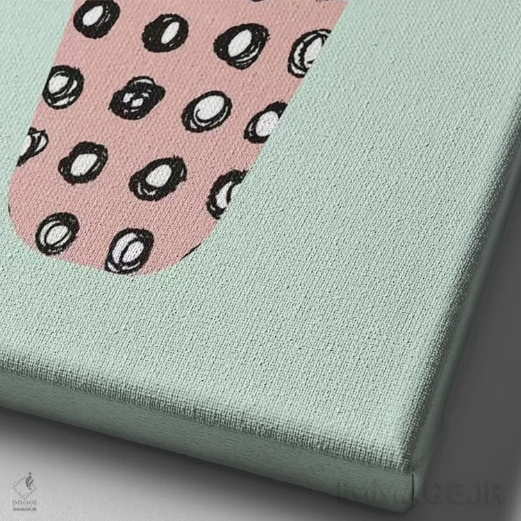 تابلو مینیمال کاکتوس اثر لیندا گوبتا - نمای نزدیک بافت بوم