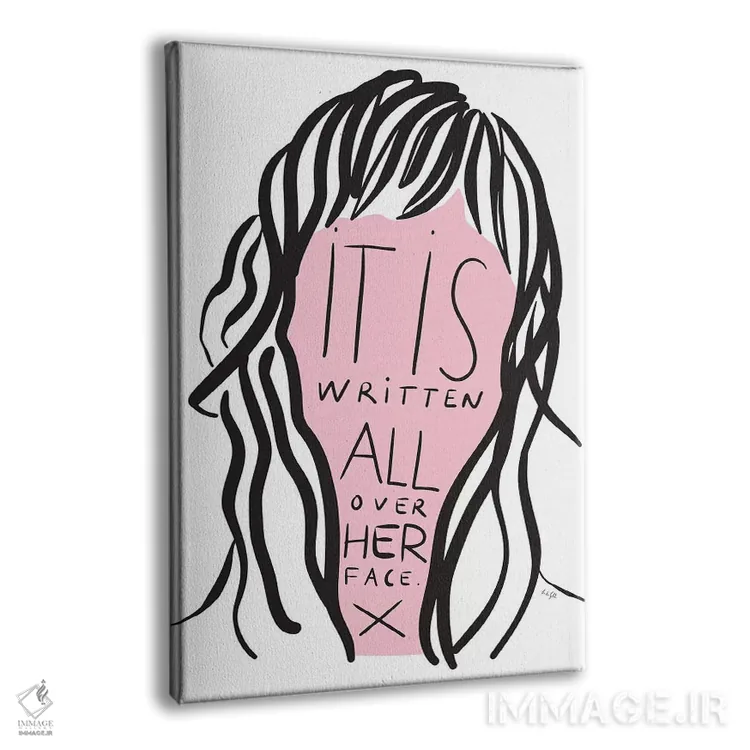 تابلو مینیمال همه چیز در چهره اش نوشته شده اثر لیندا گوبتا - نمای پرسپکتیو محصول
