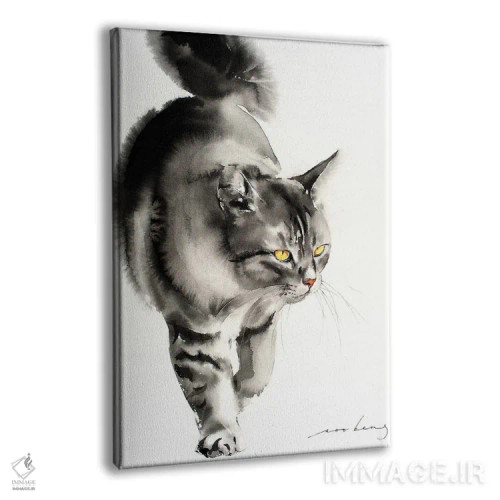 تابلو دکوراتیو راه رفتن گربه ۵ اثر سو بنگ لیم - نمای پرسپکتیو محصول