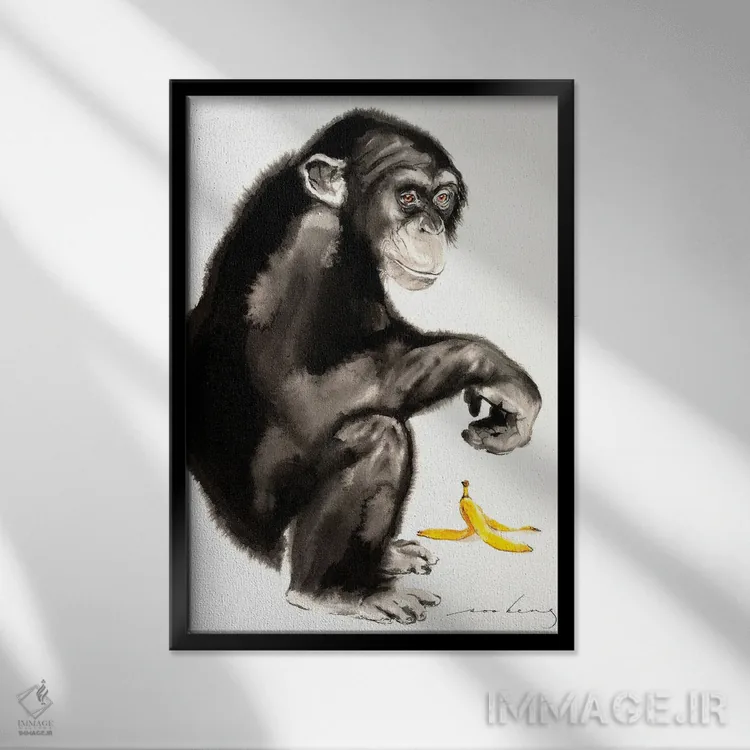 تابلو دکوراتیو کنج بازیگوشی ۲ اثر سو بنگ لیم - نمای قابدار مشکی