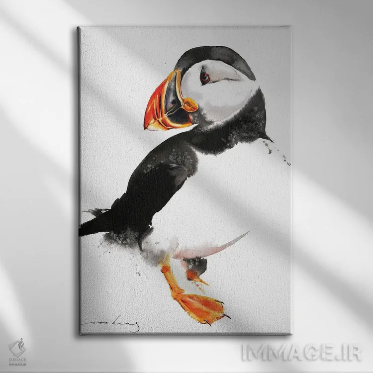 تابلو دکوراتیو پافین اثر سو بنگ لیم - نمای روبهرو روی دیوار