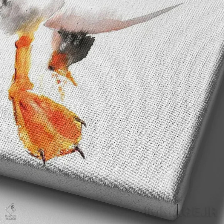 تابلو دکوراتیو پافین اثر سو بنگ لیم - نمای نزدیک بافت بوم