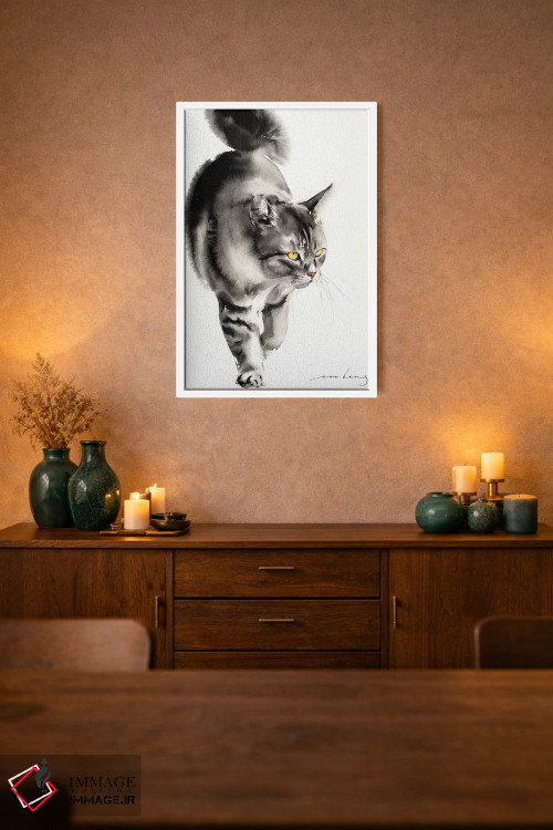 تابلو دکوراتیو راه رفتن گربه ۵ اثر سو بنگ لیم - D1W