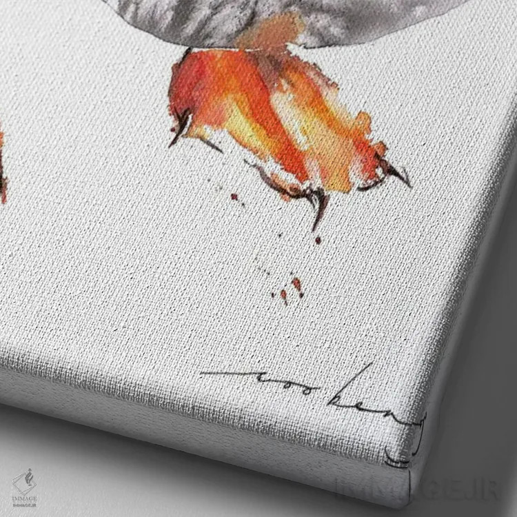 تابلو دکوراتیو فراوانی ماهی اثر سو بنگ لیم - نمای نزدیک بافت بوم