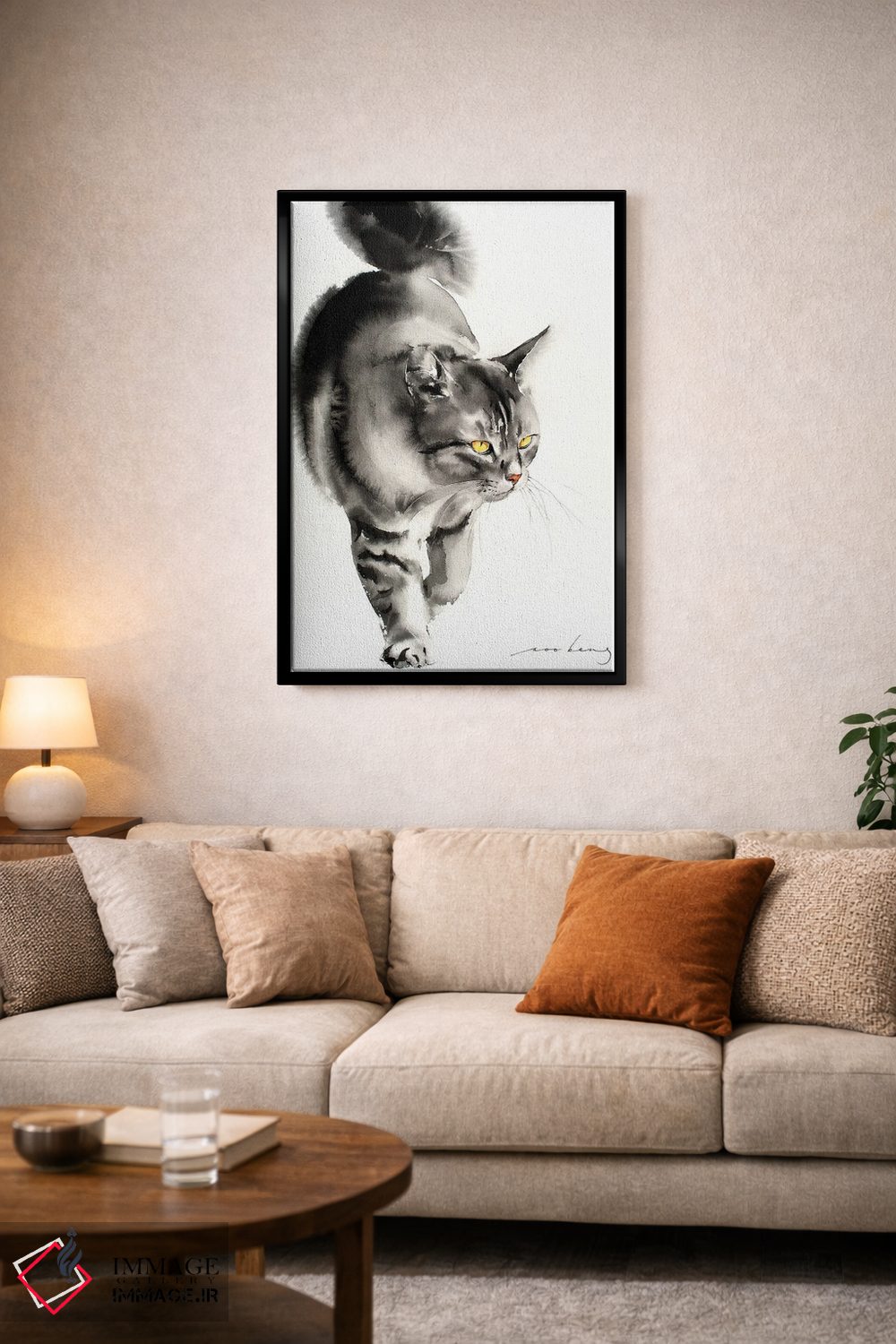 تابلو دکوراتیو راه رفتن گربه ۵ اثر سو بنگ لیم - D4B
