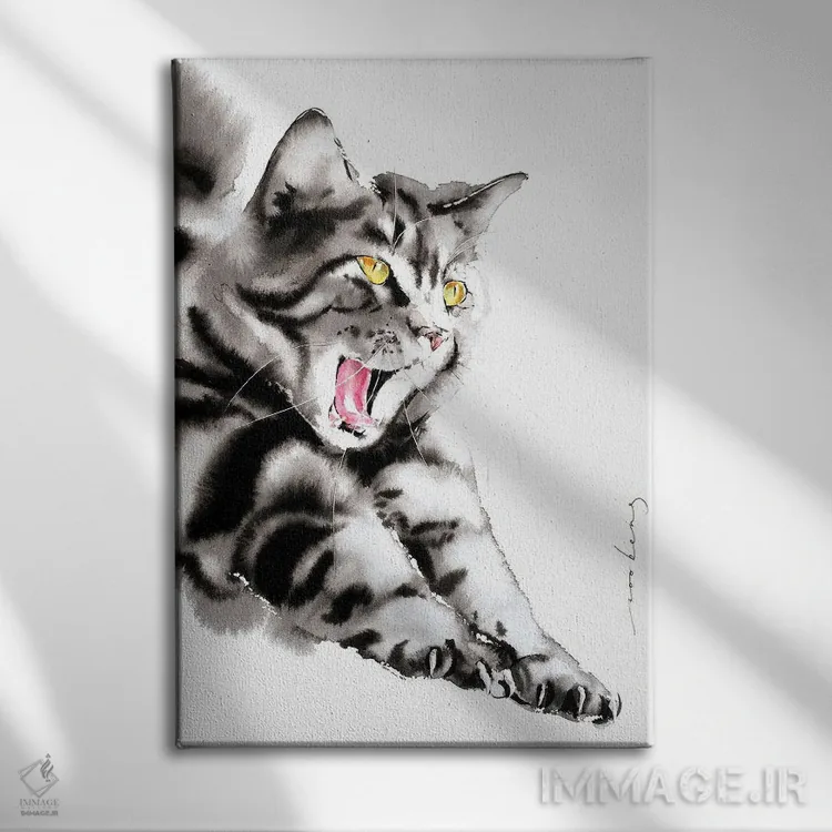 تابلو دکوراتیو خمیازه لذت بخش اثر سو بنگ لیم - نمای روبهرو روی دیوار