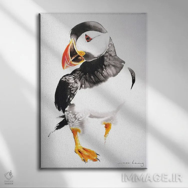 تابلو دکوراتیو پافین ۳ اثر سو بنگ لیم - نمای روبهرو روی دیوار