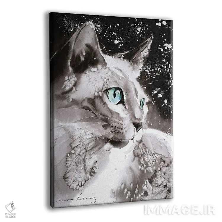 تابلو دکوراتیو گربه باحال اثر سو بنگ لیم - نمای پرسپکتیو محصول
