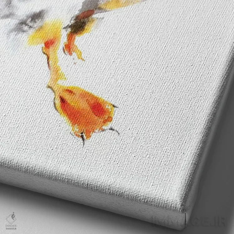 تابلو دکوراتیو پافین ۲ اثر سو بنگ لیم - نمای نزدیک بافت بوم