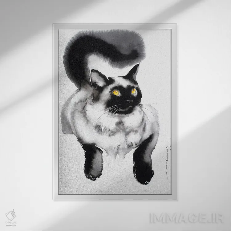 تابلو دکوراتیو ظرافت مخملی ۳ اثر سو بنگ لیم - نمای قابدار سفید