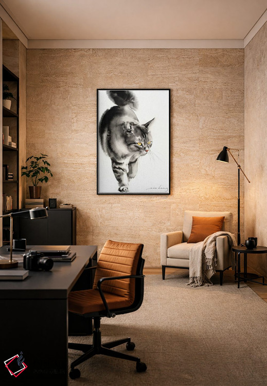 تابلو دکوراتیو راه رفتن گربه ۵ اثر سو بنگ لیم - D6B