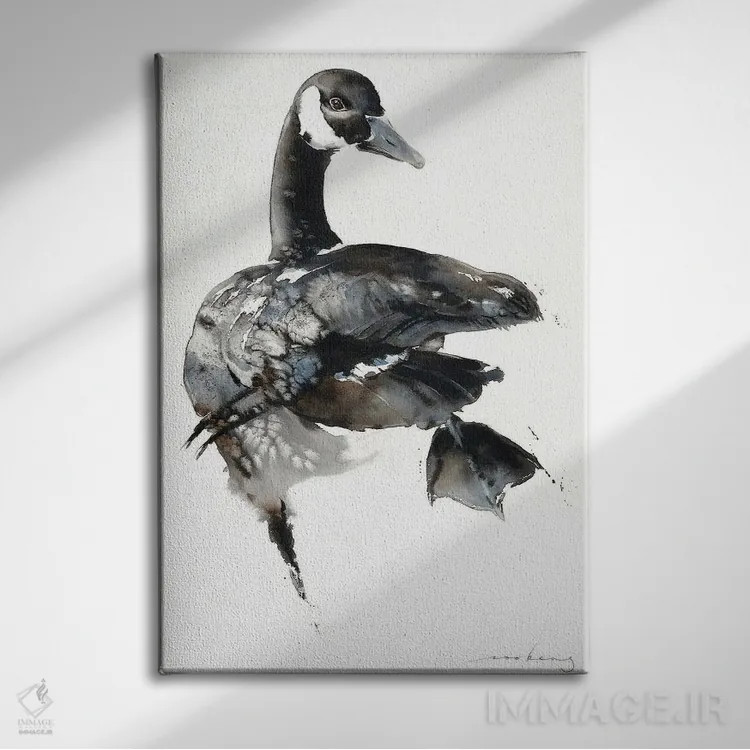 تابلو دکوراتیو رقص غازها اثر سو بنگ لیم - نمای روبهرو روی دیوار