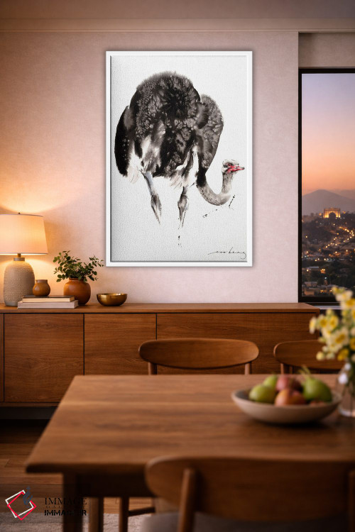 تابلو دکوراتیو شترمرغ اثر سو بنگ لیم - D1W