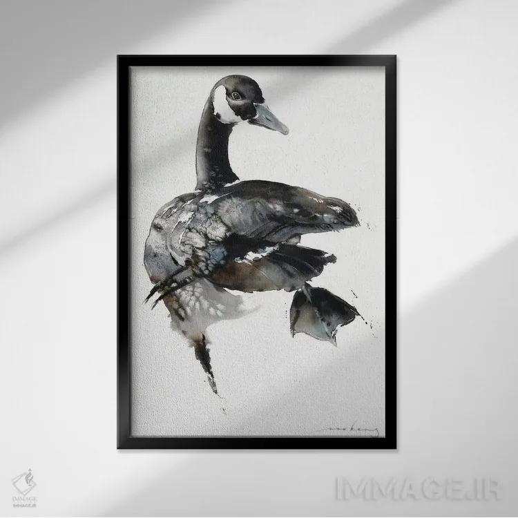 تابلو دکوراتیو رقص غازها اثر سو بنگ لیم - نمای قابدار مشکی