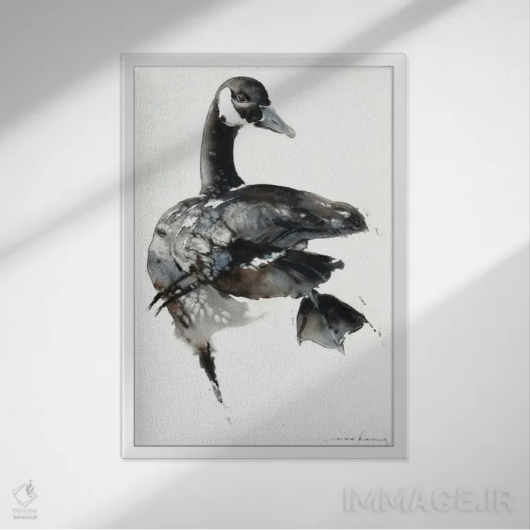 تابلو دکوراتیو رقص غازها اثر سو بنگ لیم - نمای قابدار سفید