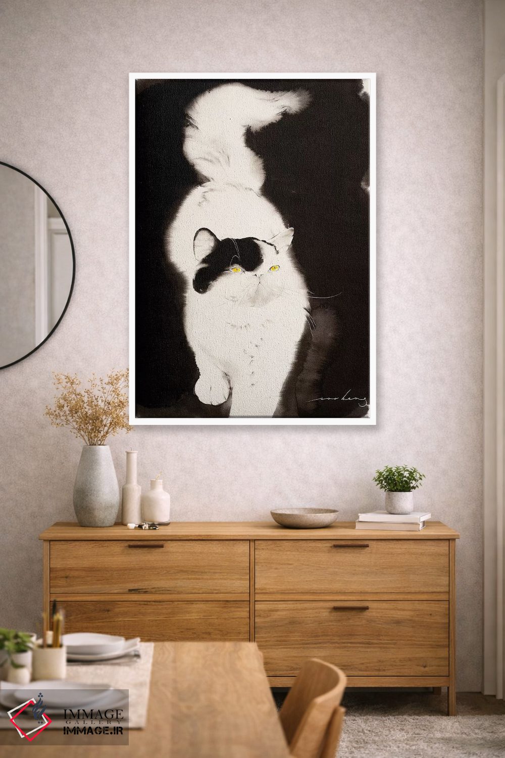 تابلو دکوراتیو راه رفتن گربه ۲ اثر سو بنگ لیم - D1W