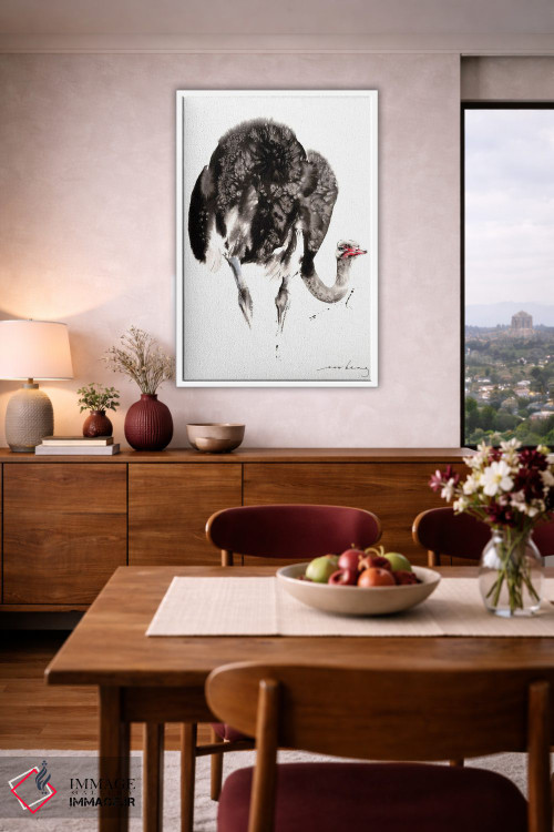 تابلو دکوراتیو شترمرغ اثر سو بنگ لیم - D4W