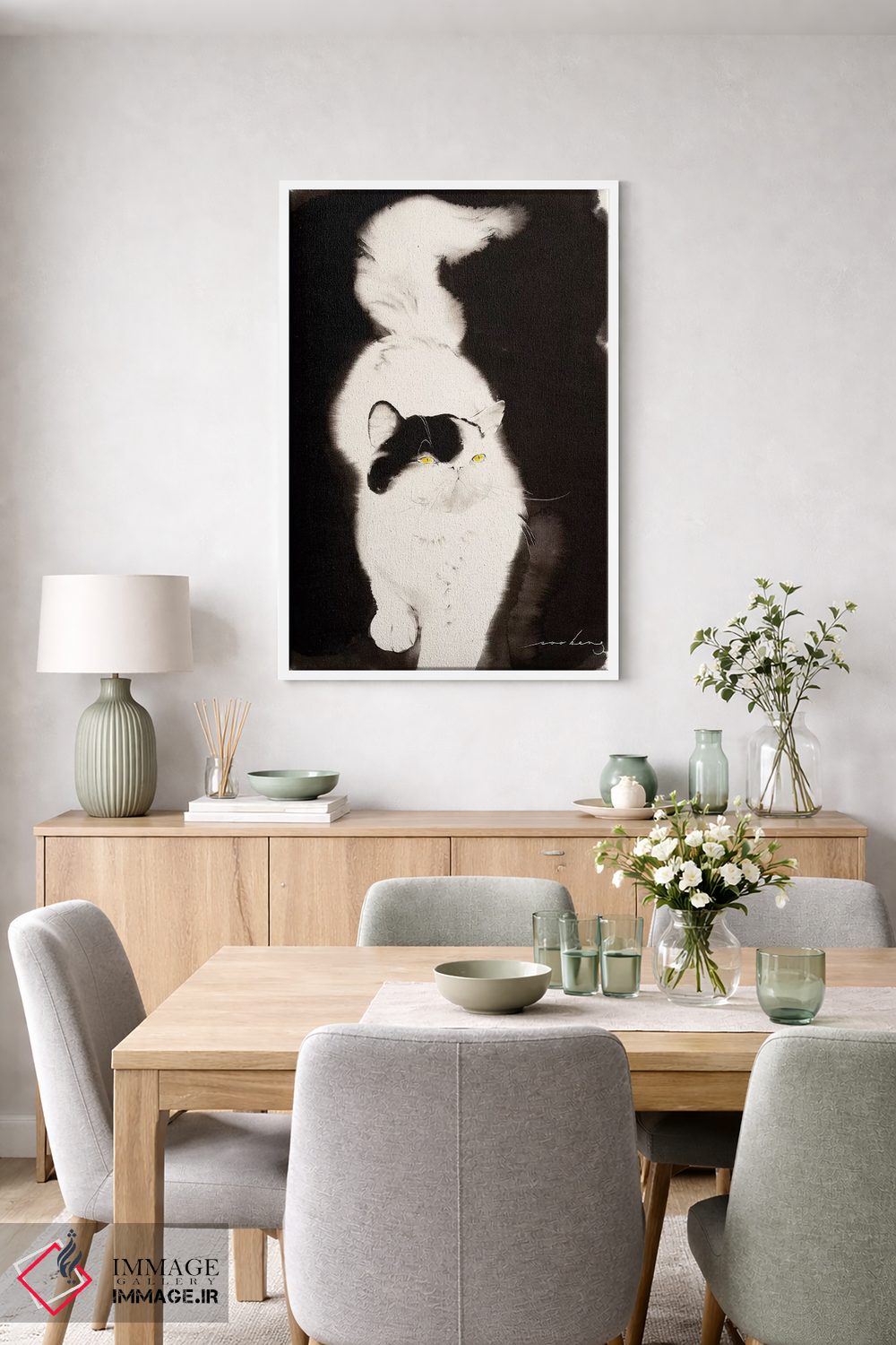 تابلو دکوراتیو راه رفتن گربه ۲ اثر سو بنگ لیم - D5W