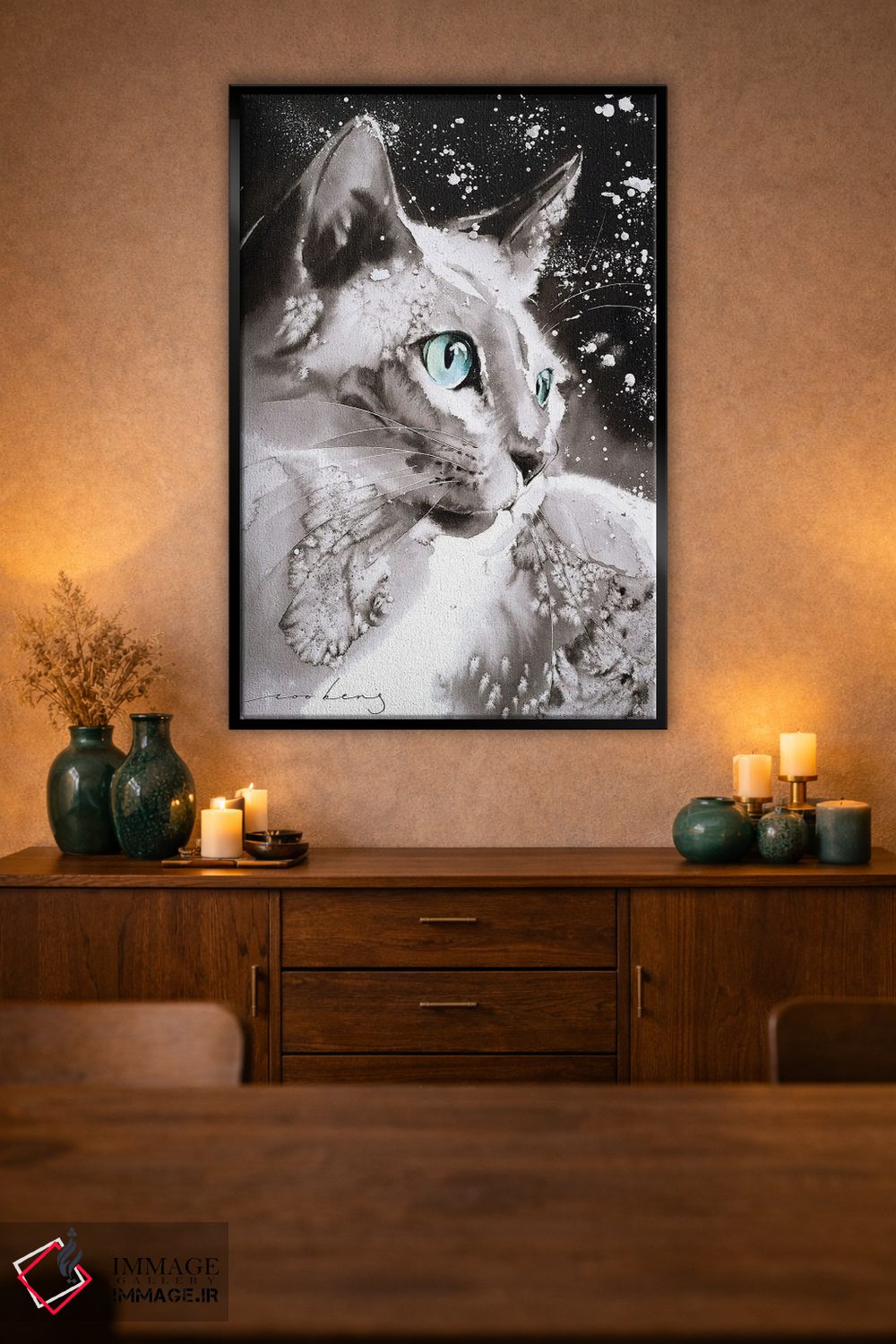 تابلو دکوراتیو گربه باحال اثر سو بنگ لیم - D2B